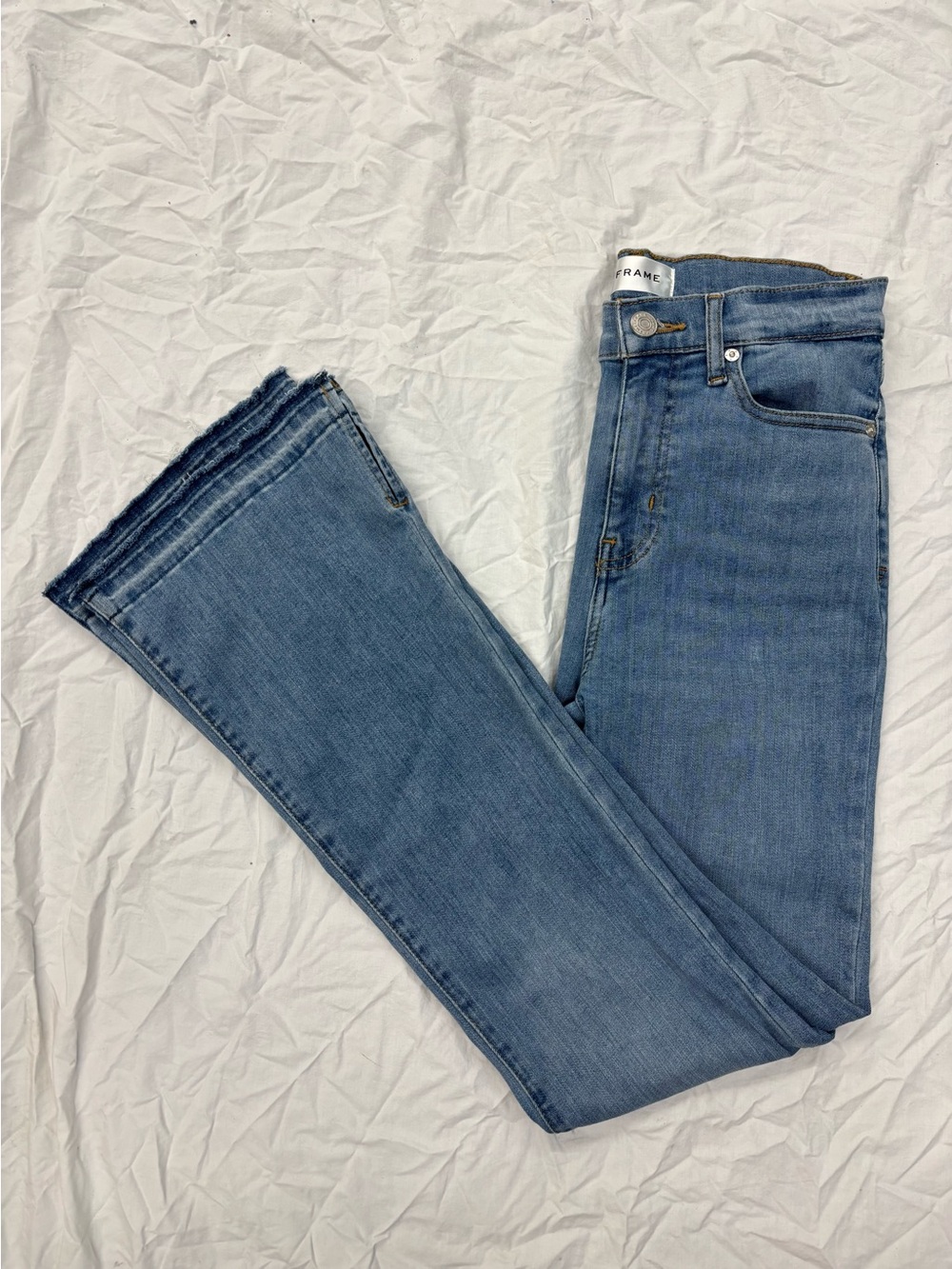 Frame Denim Mid-Wash Blue Flare Jeans | Size 26